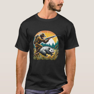 Opossum Hunter Animal Hunt Hunting Långärmad T S Shirt