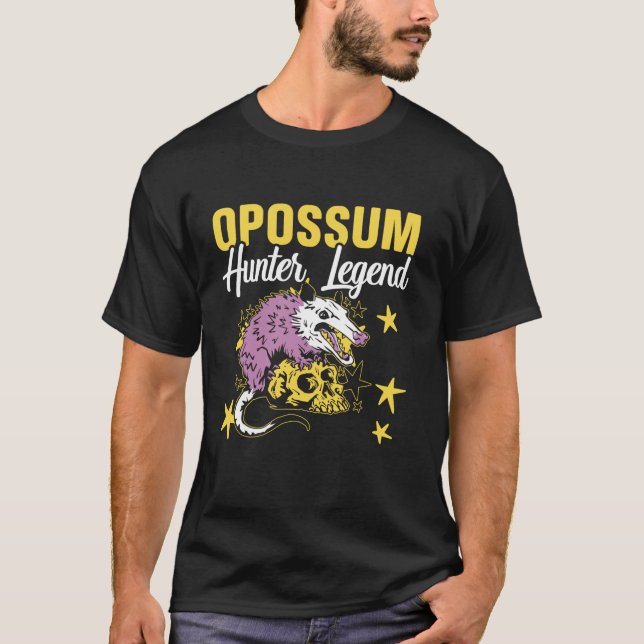 Opossum Hunter Animal Hunt Hunting Långärmad T S T Shirt (Framsida)