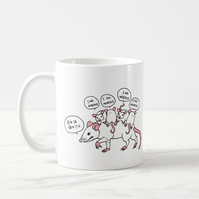 Opossum I ÄR VÄRT Kaffemugg (Vänster)