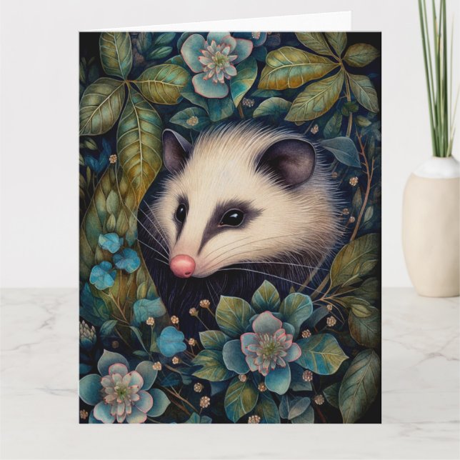 Opossum i Brambles Greeting Card Kort (Framsida)