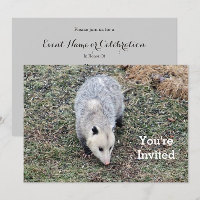 Opossum-inbjudan Inbjudningar (Fram/baksida)