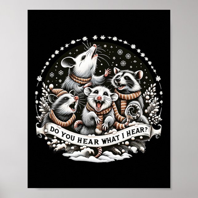 Opossum Julafton jul jul jul Julafton Pajamas Poster (Framsidan)