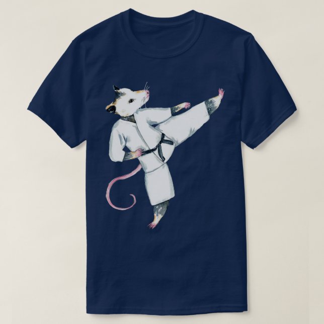 Opossum karate sport Women, vattenfärg T Shirt (Design framsida)