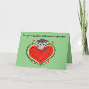 Opossum Kärlek är mer än Possum med Watermelon Helgkort