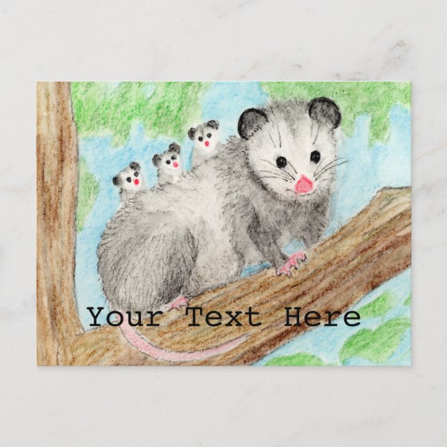 Opossum Mamma Vykort (Framsida)