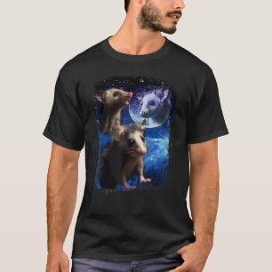 Opossum Måne och Three pet baby Possumes meme Vint T Shirt