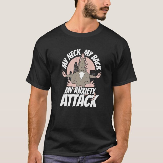 Opossum Mitt nacke min rygg min ångestattack T Shirt (Framsida)
