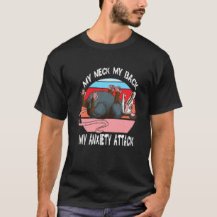 Opossum mitt Nacke mitt bak mitt ångestanfall Retr T Shirt