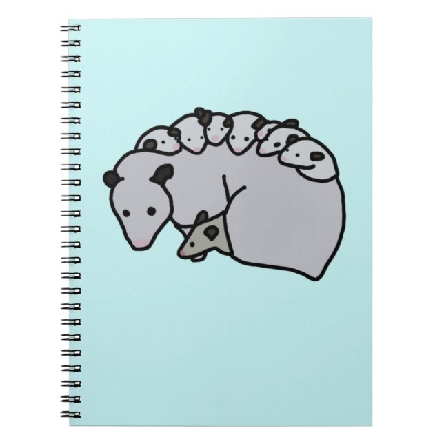 Opossum Mom with her Babies Anteckningsbok (Framsidan)