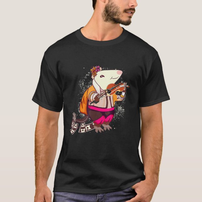 Opossum musikalopossum violin player possum t shirt (Framsida)
