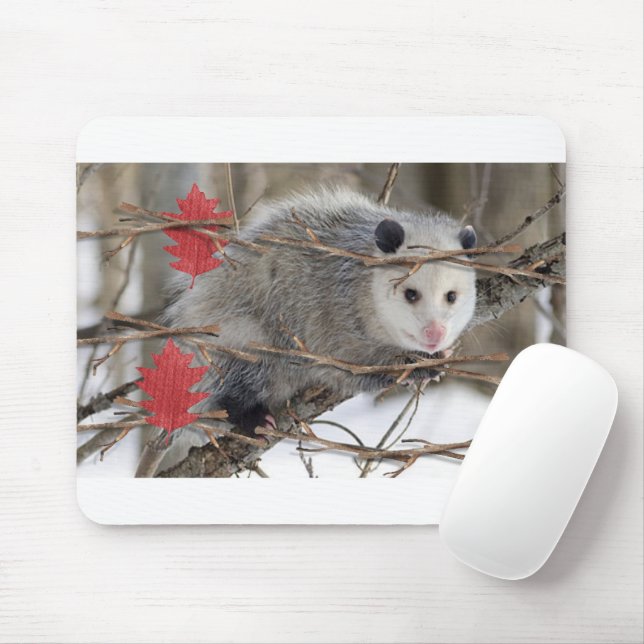 Opossum Natur Vit Mouse Pad! Musmatta (Med mus)