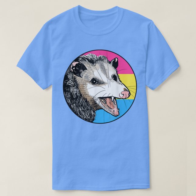 Opossum Panseual Flagga Pan Pride LGBT Månad  T Shirt (Design framsida)