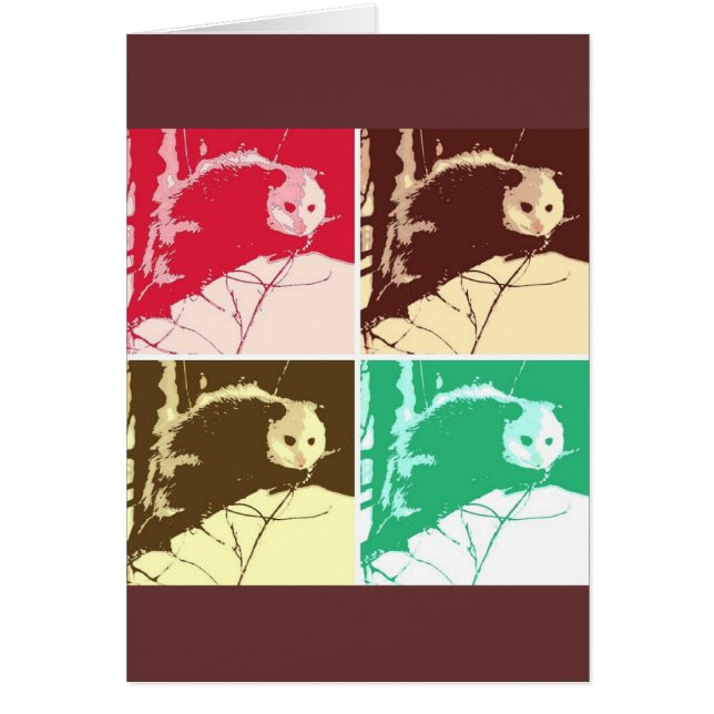 Opossum Pop Art Hälsningskort (Framsidan)