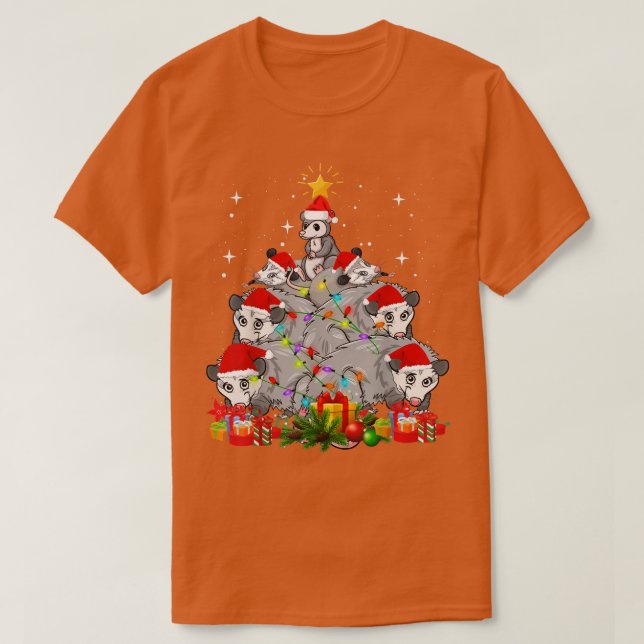 Opossum Possum Julgran Ljus Funny Ornamen T Shirt (Design framsida)
