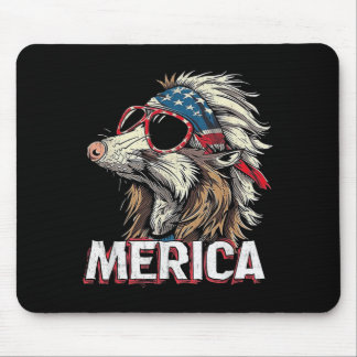 Opossum Possum - Rolig 4 juli Amerikansk Flagga Musmatta