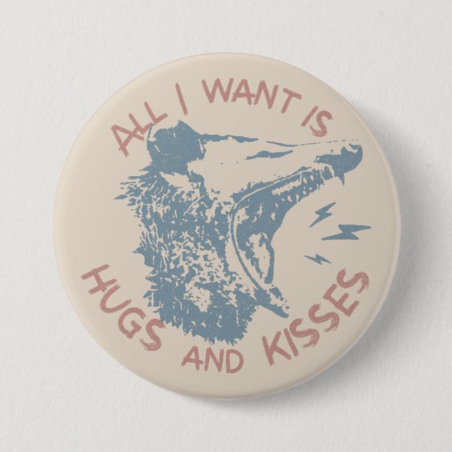 Opossum Possum Wishing for Kärlek Funny Animal Mem Knapp (Framsida)