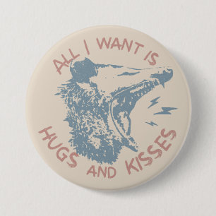 Opossum Possum Wishing for Kärlek Funny Animal Mem Knapp