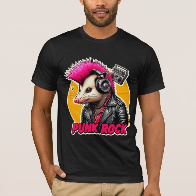 OPOSSUM-PUNK STEN ROSA T SHIRT (Framsida)
