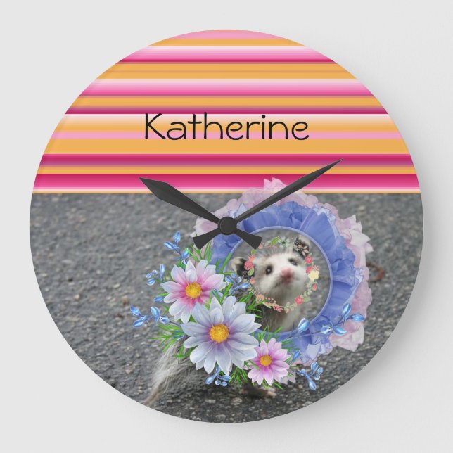 Opossum Rand-klocka Stor Klocka (Framsida)