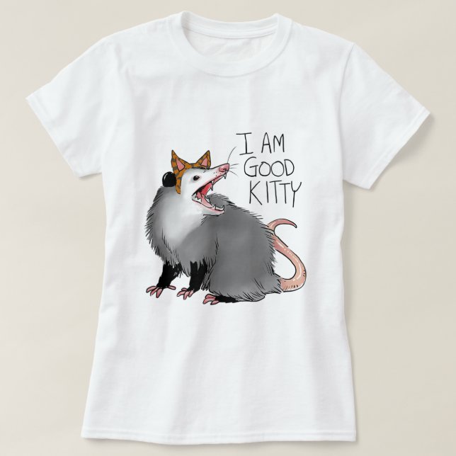 Opossum Shirt I Funny Possum Jag är Bra Kattunge T Shirt (Design framsida)