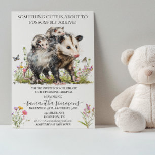 Opossum Söt Mamma Baby Shower Inbjudningar