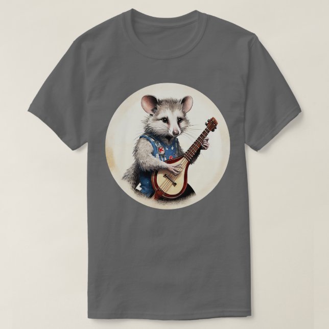 Opossum spelar banjo 2 t shirt (Design framsida)