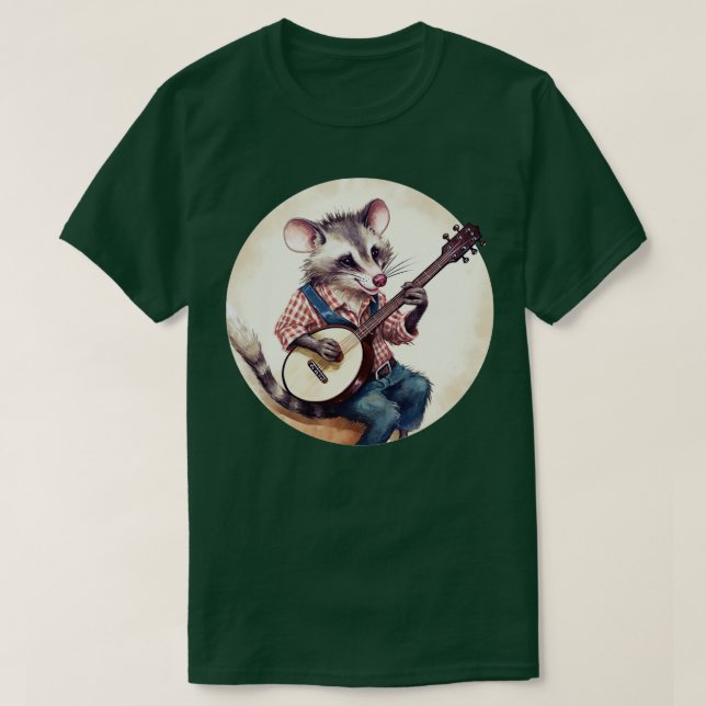 Opossum spelar banjo 3 t shirt (Design framsida)
