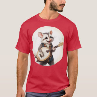 Opossum spelar banjo 4 t shirt