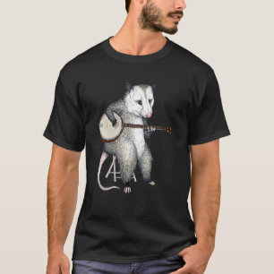 Opossum spelar banjo gitarr Possum live konstig sk T Shirt