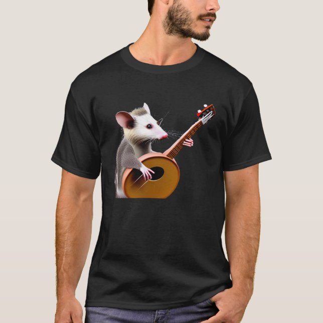 Opossum spelar en Banjo T Shirt (Framsida)