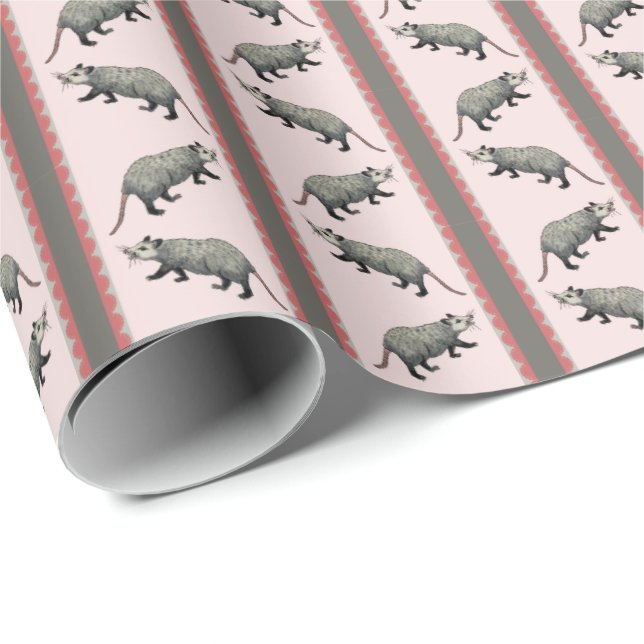 Opossum Stripe  Presentpapper (Rullad Hörn)