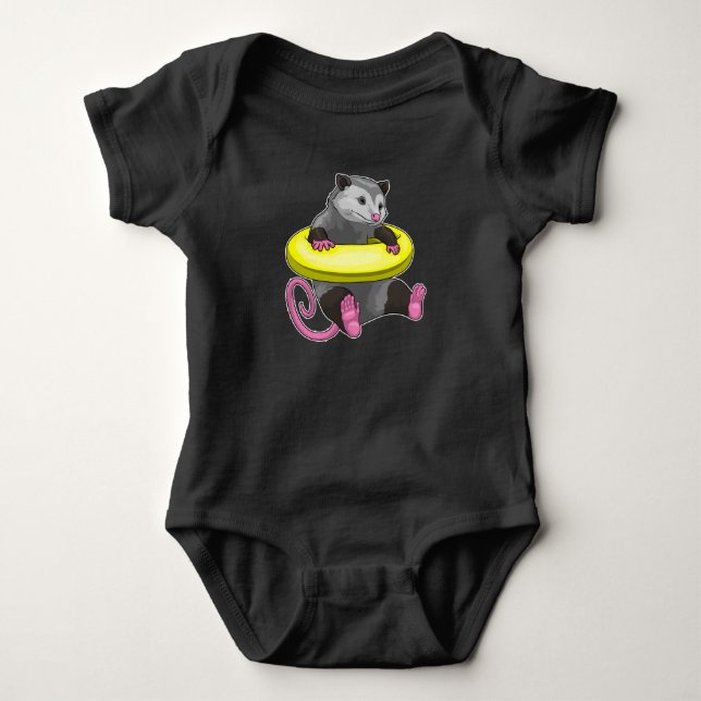 Opossum Swimming Livbuoy T Shirt (Framsida)
