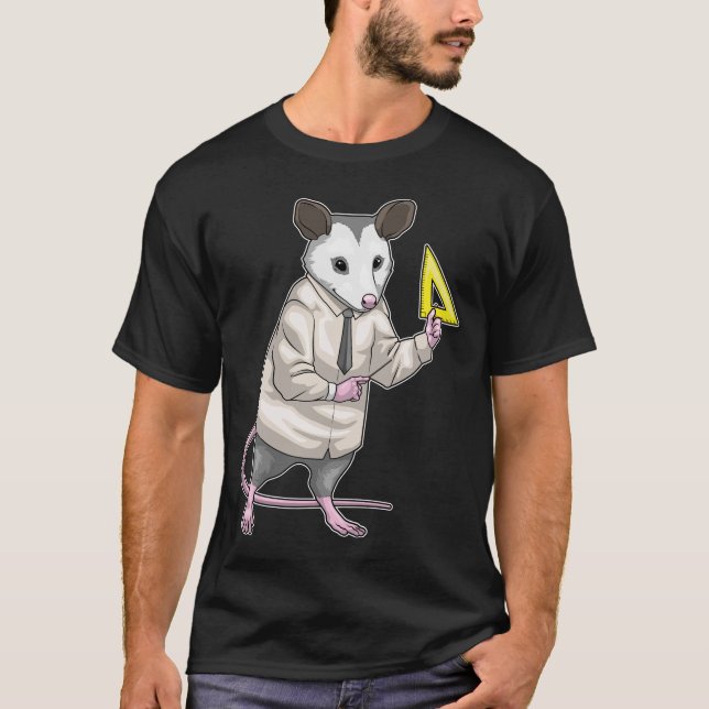 Opossum Teacher Triangle linjer Math T Shirt (Framsida)