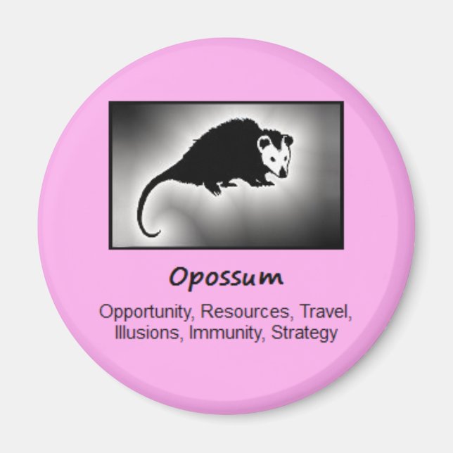Opossum Totem Animal Spirit: Magnet (Framsidan)