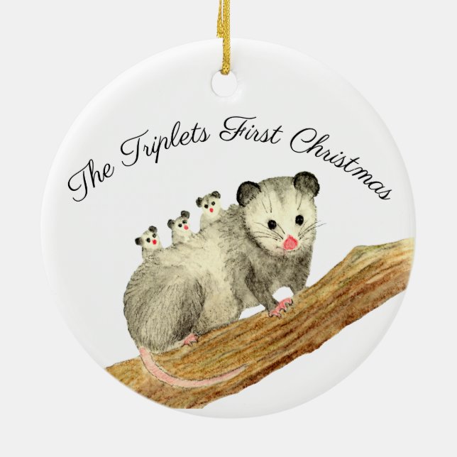 Opossum Triplets Julgransprydnad Keramik (Baksidan)