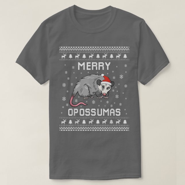 Opossum Ugly jul Sweater Opossum Älskare Holid T Shirt (Design framsida)