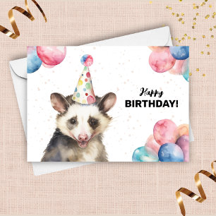 Opossum Wildlife Possum Vild Animal Grattis på föd Kort