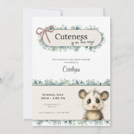 Opossum Woodland Baby Shower Invitation Spara Datumet