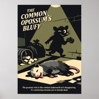 Opossummens Bluff Retro Art Poster