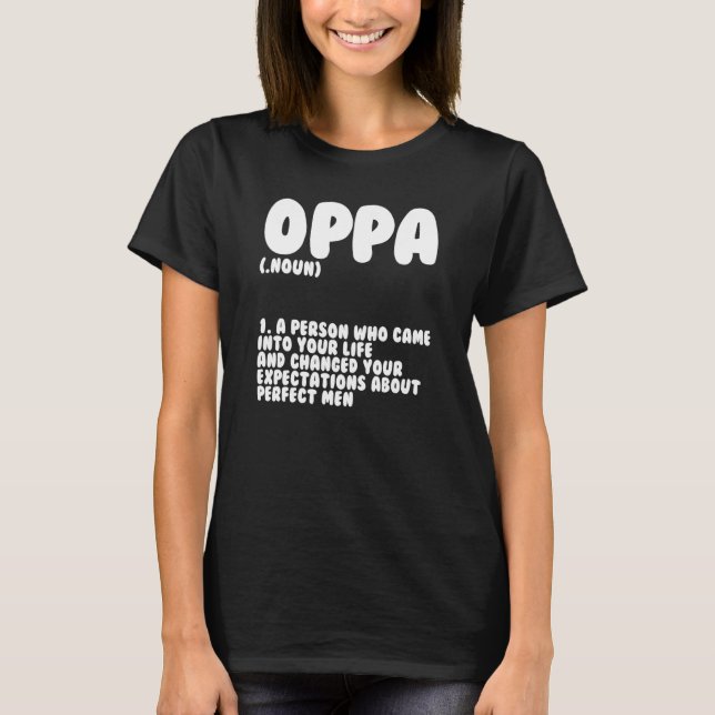 Oppa Definition Saranghae Kdrama Fans T Shirt (Framsida)