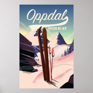 Oppdal norge ski poster. poster
