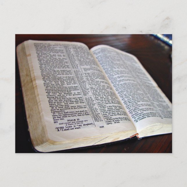 Öppen bibel vykort (Framsida)