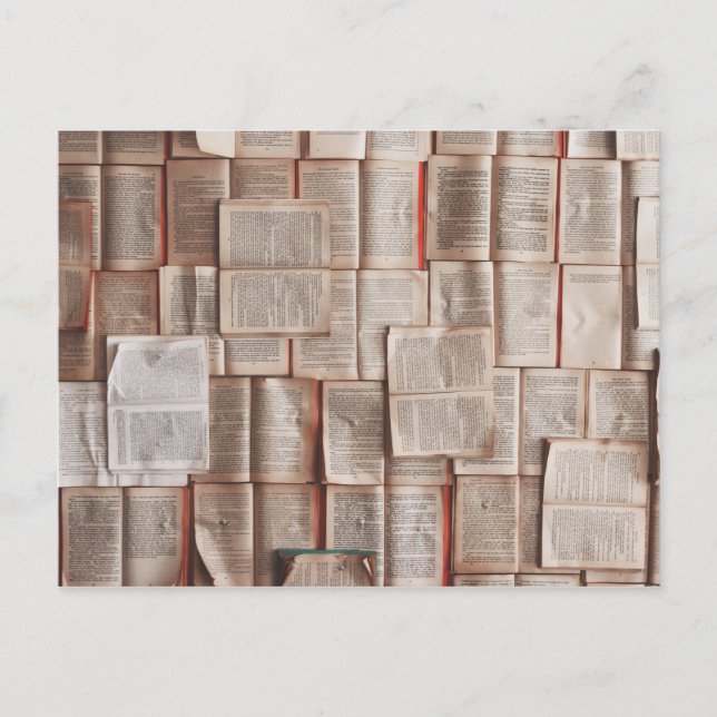 öppen bokar-litteratur vykort (Framsida)