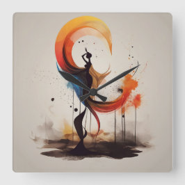 öppen för hjärtat fyrkantig klocka