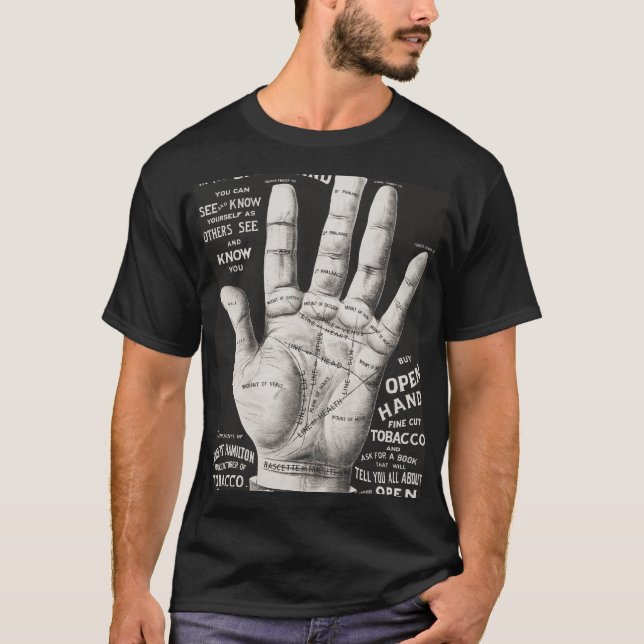 Öppen hand, handläsning t shirt (Framsida)