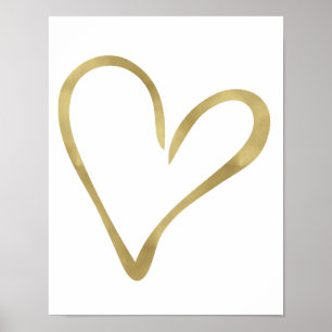 Öppen hjärta II för guld Poster