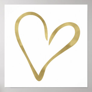 Öppen hjärta II för guld Poster