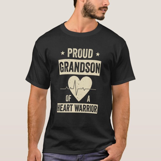 Öppen hjärtoperation CHD Transplant Grandson of He T Shirt (Framsida)