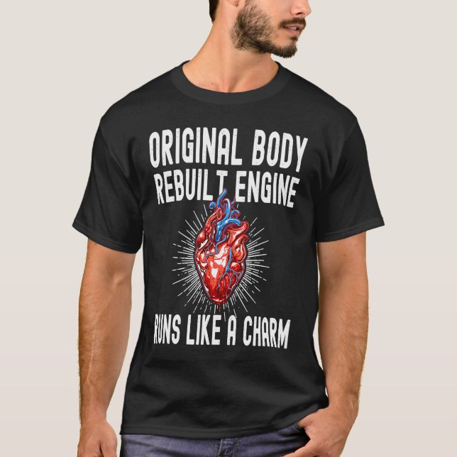 Öppen hjärtoperation Survivor Heart Transplantatio T Shirt (Framsida)