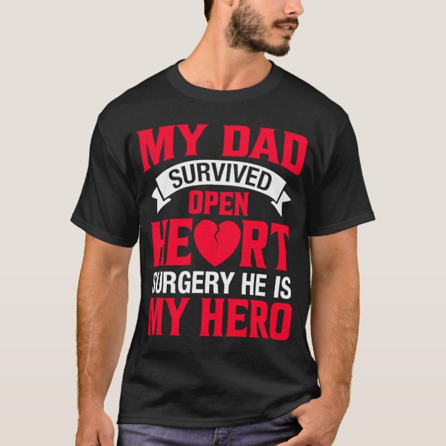 Öppen hjärtoperation Survivor's Pappa Heart Surger T Shirt (Framsida)